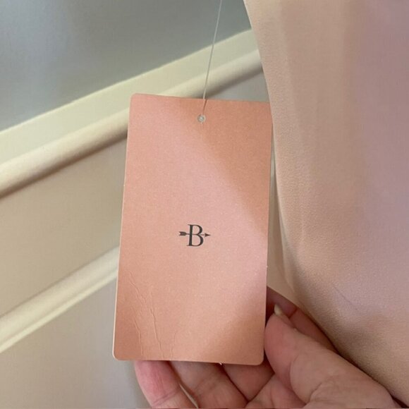 BHLDN Chloe One-Shoulder Side-Slit Georgette Bridesmaid Gown Rose NWT 10 - Picture 4 of 10